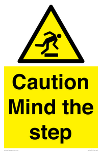 WV14551: Caution Mind the step warning sign