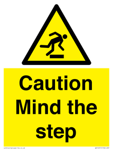 WV14551: Caution Mind the step warning sign
