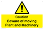 WV14574: Caution Beware of moving Plant and Machinery