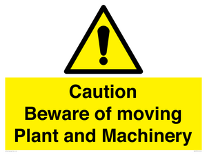 WV14574: Caution Beware of moving Plant and Machinery