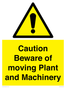 WV14574: Caution Beware of moving Plant and Machinery