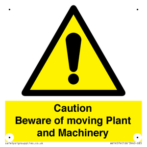 WV14574: Caution Beware of moving Plant and Machinery