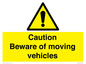 WV1468: Caution Beware moving vehicles