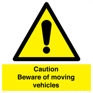 WV1468: Caution Beware moving vehicles