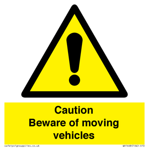 WV1468: Caution Beware moving vehicles