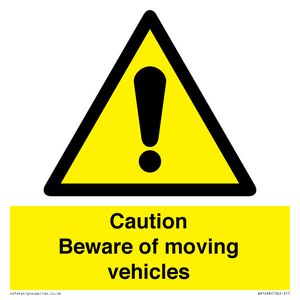 WV1468: Caution Beware moving vehicles