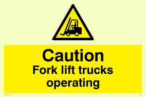 WV147: caution fork-lift trucks operating