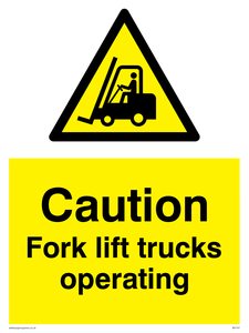 WV147: caution fork-lift trucks operating