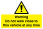 WV1498: Do not walk close to this vehicle
