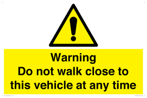 WV1498: Do not walk close to this vehicle