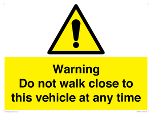 WV1498: Do not walk close to this vehicle