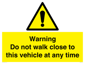 WV1498: Do not walk close to this vehicle