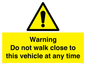 WV1498: Do not walk close to this vehicle