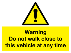 WV1498: Do not walk close to this vehicle