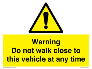 WV1498: Do not walk close to this vehicle