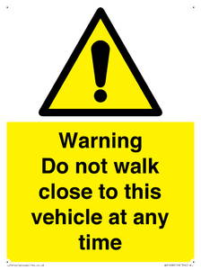 WV1498: Do not walk close to this vehicle