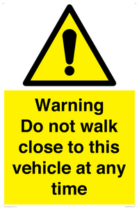 WV1498: Do not walk close to this vehicle