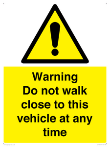 WV1498: Do not walk close to this vehicle