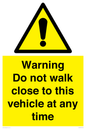 WV1498: Do not walk close to this vehicle