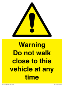 WV1498: Do not walk close to this vehicle