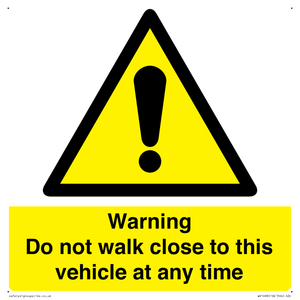 WV1498: Do not walk close to this vehicle