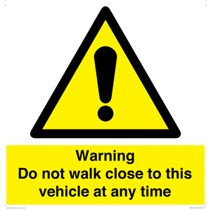 WV1498: Do not walk close to this vehicle