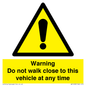 WV1498: Do not walk close to this vehicle