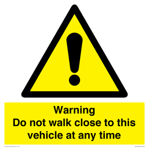 WV1498: Do not walk close to this vehicle