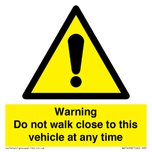 WV1498: Do not walk close to this vehicle