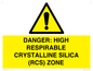 WV16401: DANGER: HIGH RESPIRABLE CRYSTALLINE SILICA (RCS) ZONE