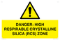 WV16401: DANGER: HIGH RESPIRABLE CRYSTALLINE SILICA (RCS) ZONE