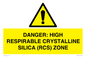 WV16401: DANGER: HIGH RESPIRABLE CRYSTALLINE SILICA (RCS) ZONE