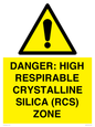 WV16401: DANGER: HIGH RESPIRABLE CRYSTALLINE SILICA (RCS) ZONE