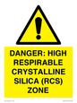 WV16401: DANGER: HIGH RESPIRABLE CRYSTALLINE SILICA (RCS) ZONE