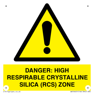 WV16401: DANGER: HIGH RESPIRABLE CRYSTALLINE SILICA (RCS) ZONE
