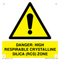 WV16401: DANGER: HIGH RESPIRABLE CRYSTALLINE SILICA (RCS) ZONE