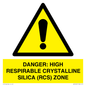 WV16401: DANGER: HIGH RESPIRABLE CRYSTALLINE SILICA (RCS) ZONE