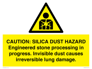 WV16402: CAUTION: SILICA DUST HAZARD