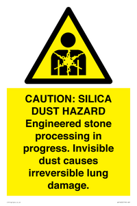 WV16402: CAUTION: SILICA DUST HAZARD