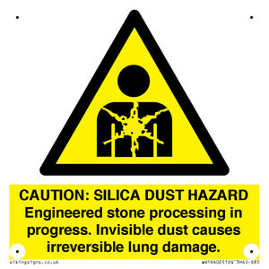 WV16402: CAUTION: SILICA DUST HAZARD