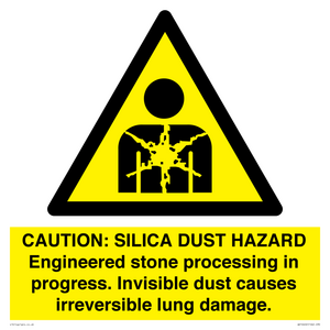 WV16402: CAUTION: SILICA DUST HAZARD