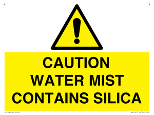 WV16411: CAUTION WATER MIST CONTAINS SILICA