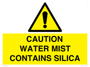 WV16411: CAUTION WATER MIST CONTAINS SILICA