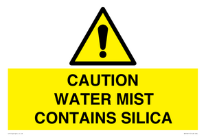 WV16411: CAUTION WATER MIST CONTAINS SILICA