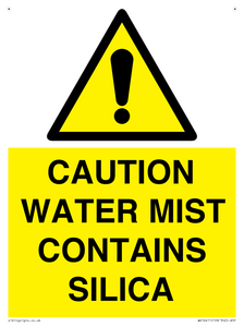 WV16411: CAUTION WATER MIST CONTAINS SILICA