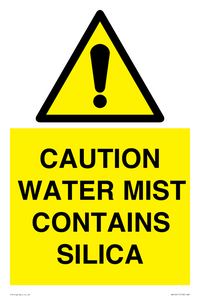 WV16411: CAUTION WATER MIST CONTAINS SILICA
