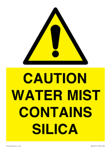 WV16411: CAUTION WATER MIST CONTAINS SILICA