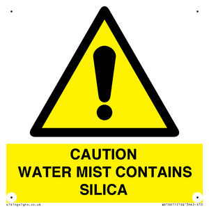 WV16411: CAUTION WATER MIST CONTAINS SILICA