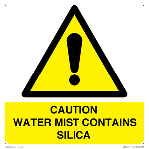 WV16411: CAUTION WATER MIST CONTAINS SILICA