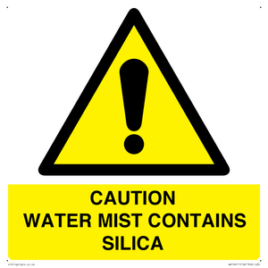 WV16411: CAUTION WATER MIST CONTAINS SILICA